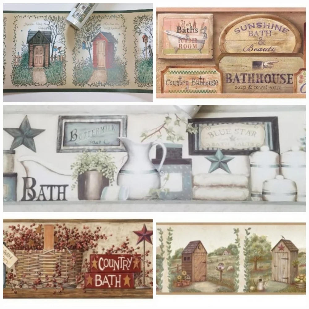 Wallpaper Border Country Laundry Room -open Roll